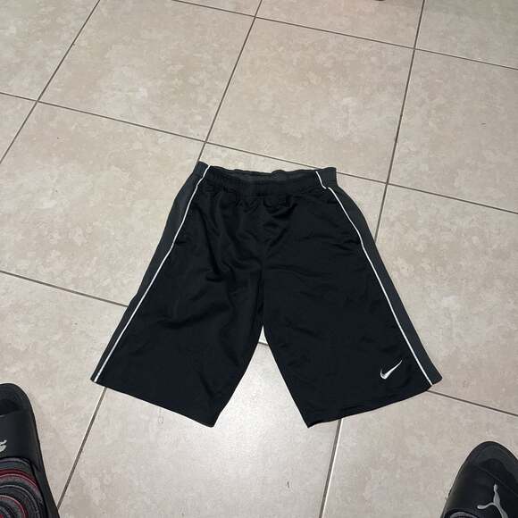 Nike Black Athletic Shorts with White Stripe - Men's Activewear - Picture 1 of 5
